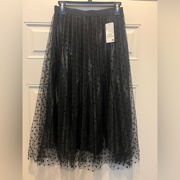 Tulle Mesh Black Polka Dot Skirt - Picture 2 of 3